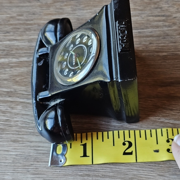 Rare Vintage Collectible Fossil Miniature Phone Clock - Picture 12 of 13